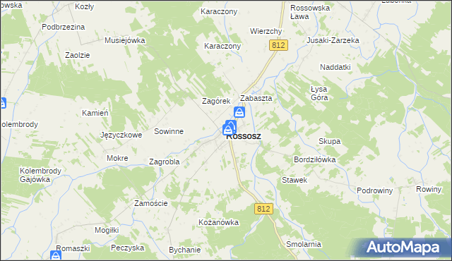 mapa Rossosz powiat bialski, Rossosz powiat bialski na mapie Targeo