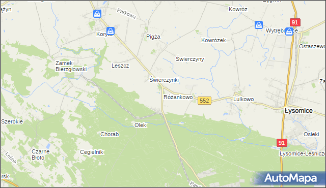 mapa Różankowo, Różankowo na mapie Targeo