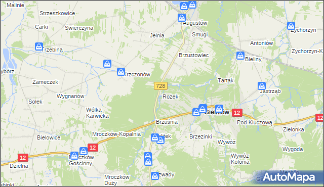 mapa Rożek, Rożek na mapie Targeo