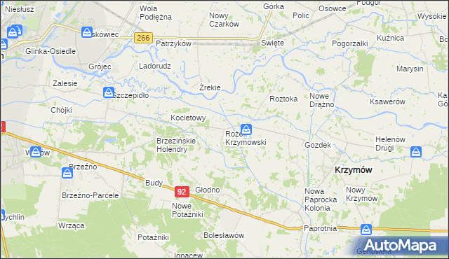 mapa Rożek Krzymowski, Rożek Krzymowski na mapie Targeo