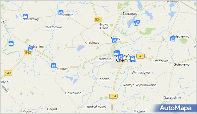 mapa Rozental, Rozental na mapie Targeo