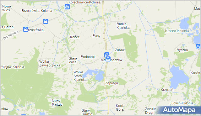 mapa Rozkopaczew, Rozkopaczew na mapie Targeo