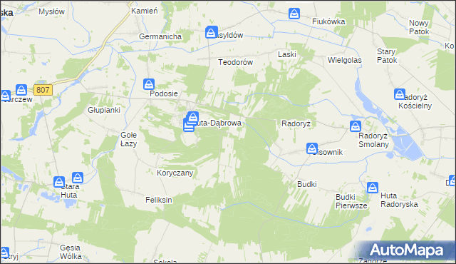 mapa Rozłąki, Rozłąki na mapie Targeo