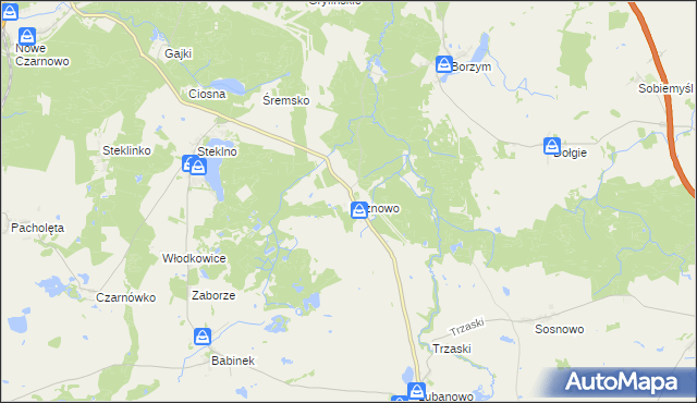 mapa Rożnowo gmina Banie, Rożnowo gmina Banie na mapie Targeo