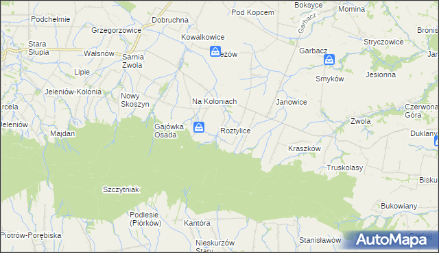 mapa Roztylice, Roztylice na mapie Targeo