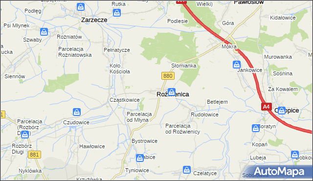 mapa Roźwienica, Roźwienica na mapie Targeo