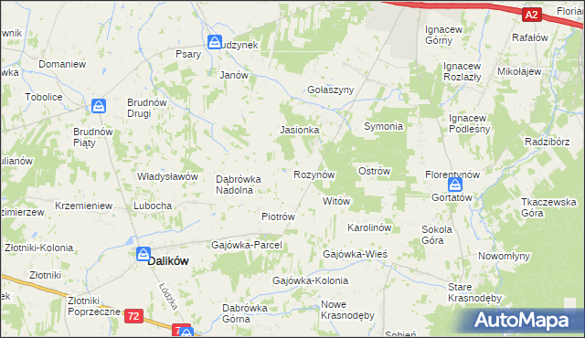 mapa Rozynów, Rozynów na mapie Targeo