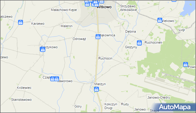 mapa Ruchocin, Ruchocin na mapie Targeo