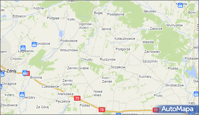 mapa Ruczynów, Ruczynów na mapie Targeo