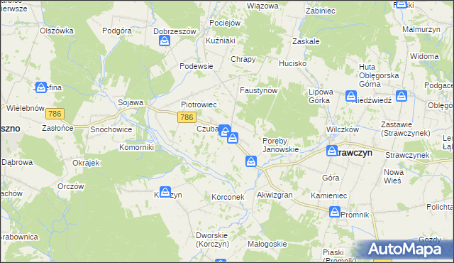 mapa Ruda Strawczyńska, Ruda Strawczyńska na mapie Targeo