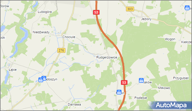 mapa Rudgerzowice, Rudgerzowice na mapie Targeo