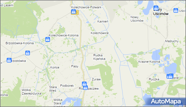 mapa Rudka Kijańska, Rudka Kijańska na mapie Targeo