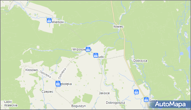 mapa Rudki gmina Wałcz, Rudki gmina Wałcz na mapie Targeo
