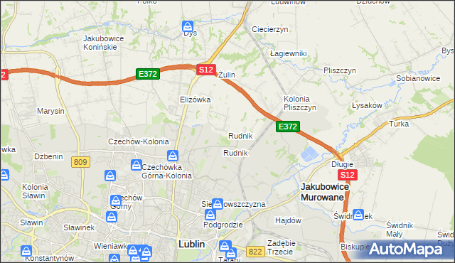 mapa Rudnik gmina Wólka, Rudnik gmina Wólka na mapie Targeo