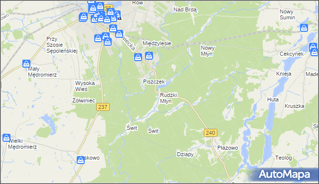 mapa Rudzki Młyn, Rudzki Młyn na mapie Targeo