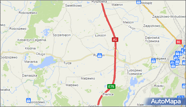 mapa Rukosin, Rukosin na mapie Targeo
