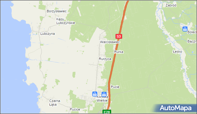 mapa Rurzyca, Rurzyca na mapie Targeo