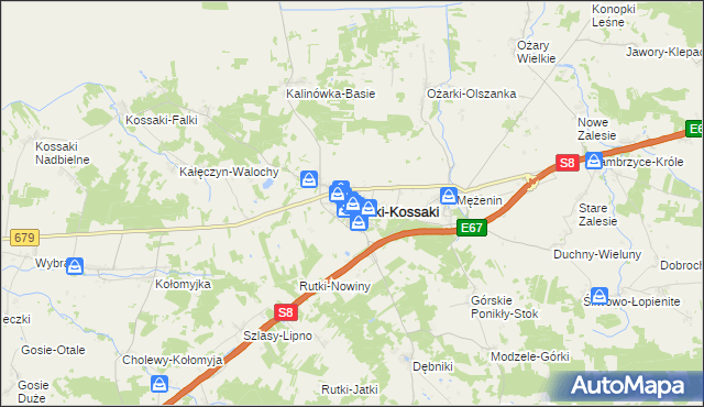 mapa Rutki-Kossaki, Rutki-Kossaki na mapie Targeo