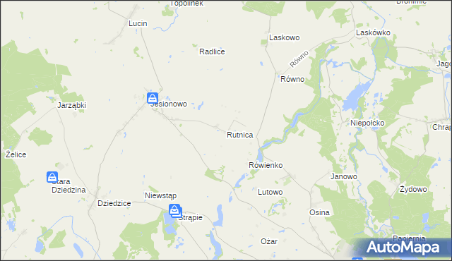 mapa Rutnica, Rutnica na mapie Targeo
