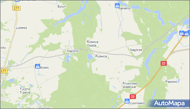 mapa Rutwica, Rutwica na mapie Targeo