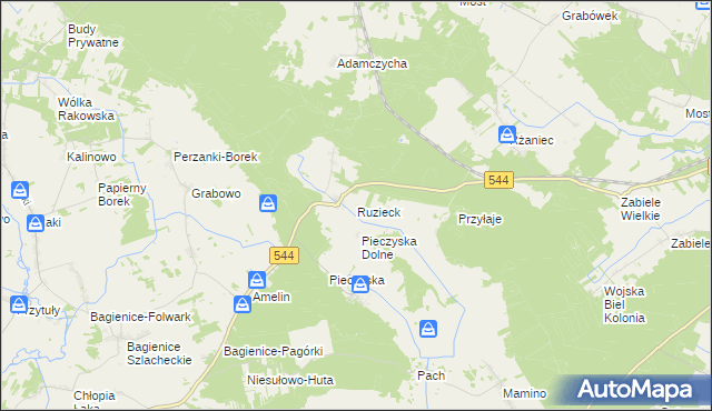 mapa Ruzieck, Ruzieck na mapie Targeo