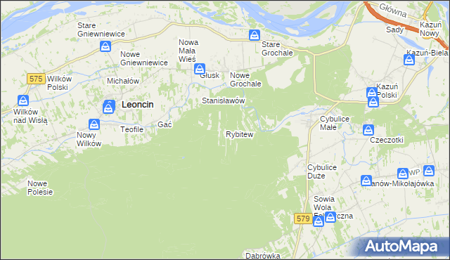 mapa Rybitew, Rybitew na mapie Targeo