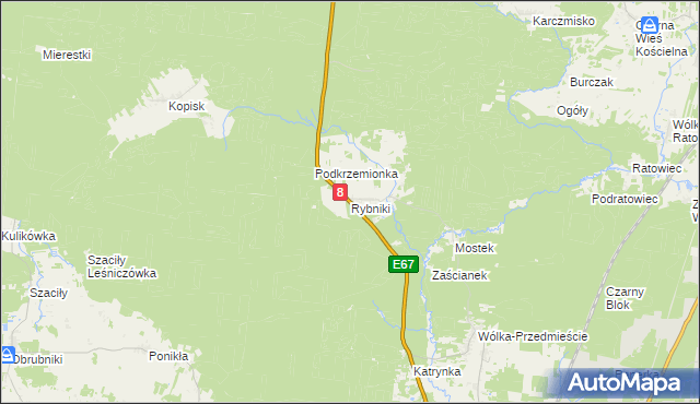 mapa Rybniki, Rybniki na mapie Targeo