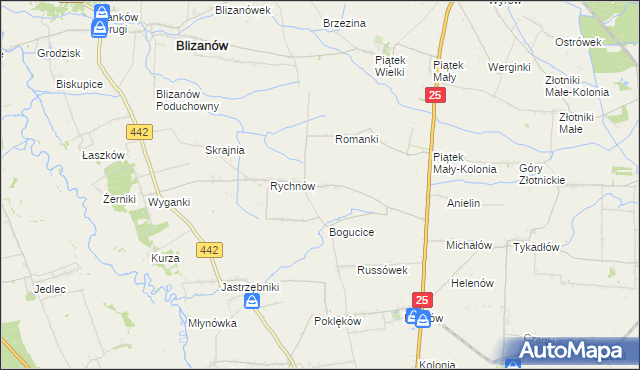 mapa Rychnów-Kolonia, Rychnów-Kolonia na mapie Targeo