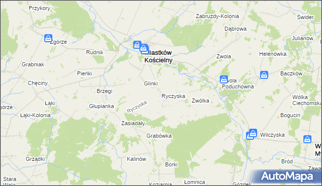 mapa Ryczyska, Ryczyska na mapie Targeo