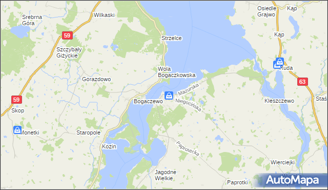 mapa Rydzewo gmina Miłki, Rydzewo gmina Miłki na mapie Targeo