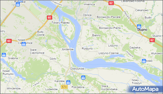 mapa Rydzyno, Rydzyno na mapie Targeo