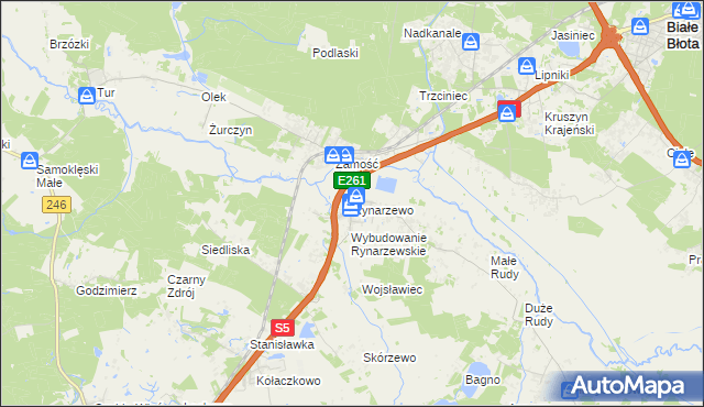 mapa Rynarzewo, Rynarzewo na mapie Targeo