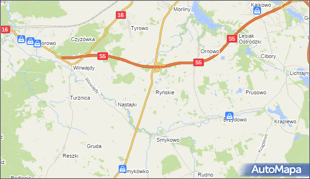 mapa Ryńskie, Ryńskie na mapie Targeo