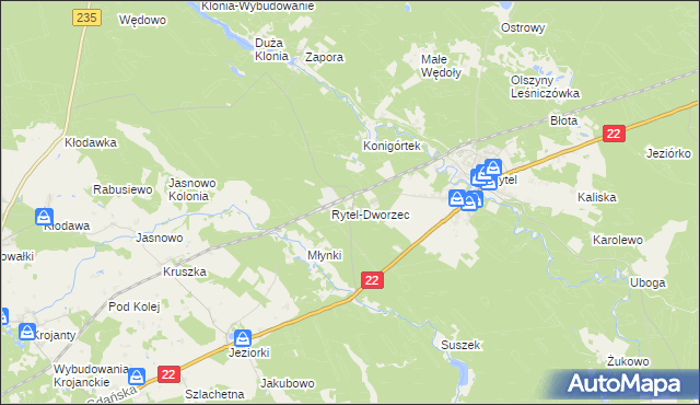 mapa Rytel-Nadleśnictwo, Rytel-Nadleśnictwo na mapie Targeo