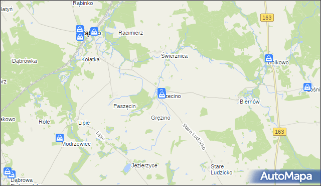 mapa Rzecino, Rzecino na mapie Targeo