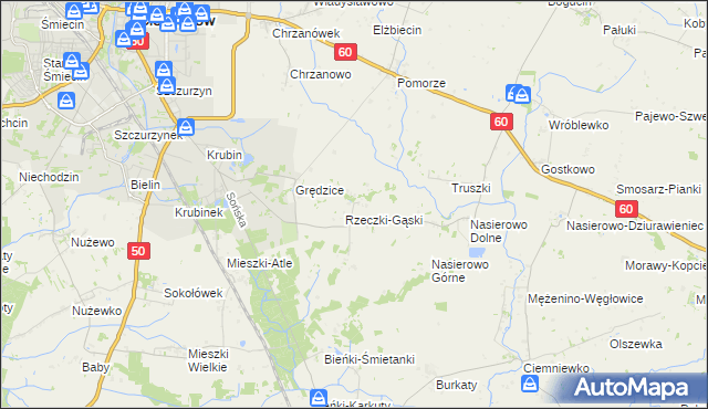mapa Rzeczki gmina Ciechanów, Rzeczki gmina Ciechanów na mapie Targeo