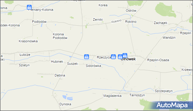 mapa Rzeczyca gmina Ulhówek, Rzeczyca gmina Ulhówek na mapie Targeo