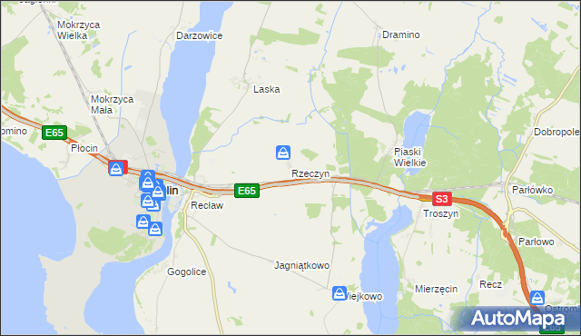 mapa Rzeczyn, Rzeczyn na mapie Targeo