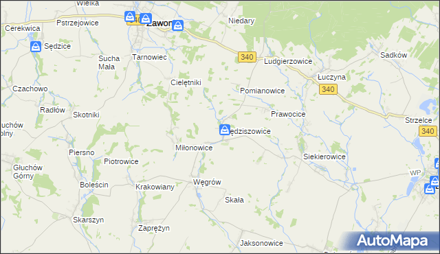 mapa Rzędziszowice, Rzędziszowice na mapie Targeo