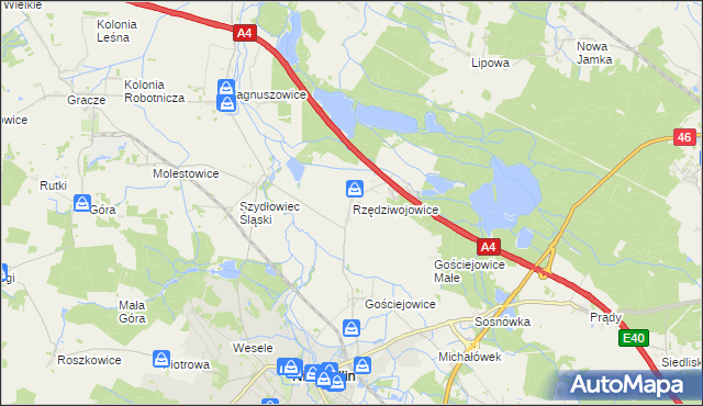 mapa Rzędziwojowice, Rzędziwojowice na mapie Targeo