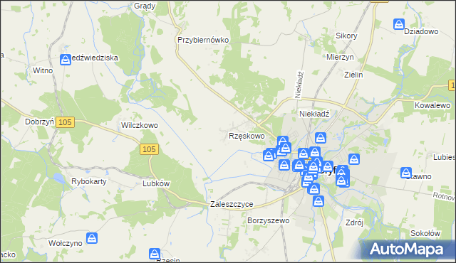 mapa Rzęskowo, Rzęskowo na mapie Targeo
