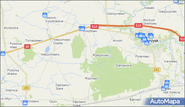 mapa Rzęszkowo, Rzęszkowo na mapie Targeo