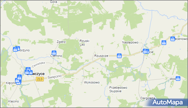 mapa Rzuszcze, Rzuszcze na mapie Targeo