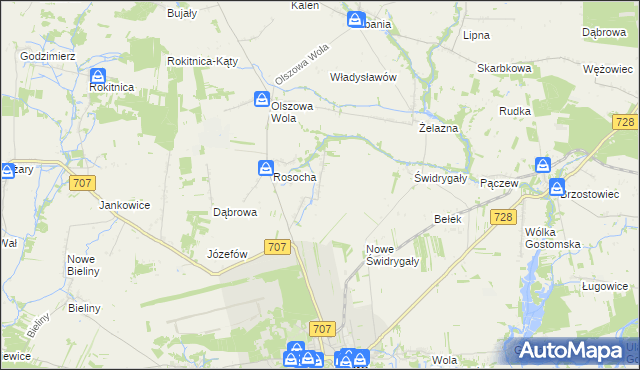mapa Sacin, Sacin na mapie Targeo