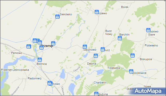mapa Sączkowo, Sączkowo na mapie Targeo