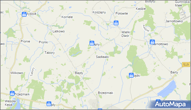 mapa Sadławki, Sadławki na mapie Targeo