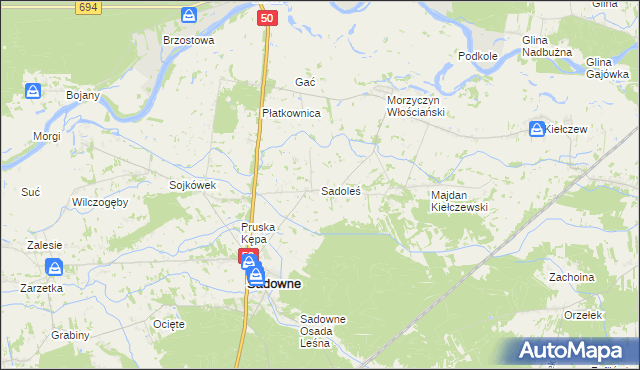 mapa Sadoleś, Sadoleś na mapie Targeo