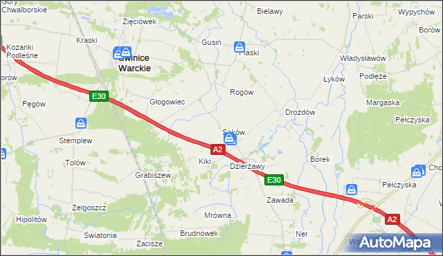 mapa Saków, Saków na mapie Targeo