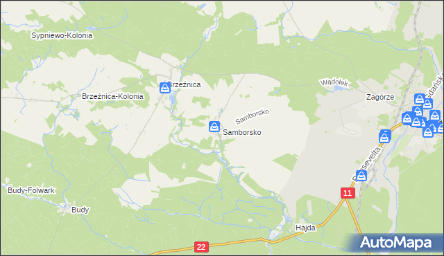 mapa Samborsko, Samborsko na mapie Targeo