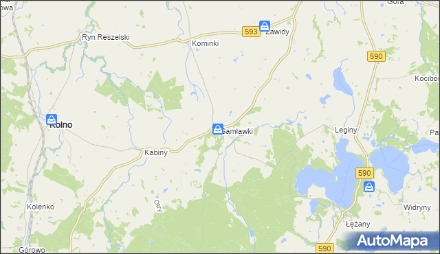mapa Samławki, Samławki na mapie Targeo
